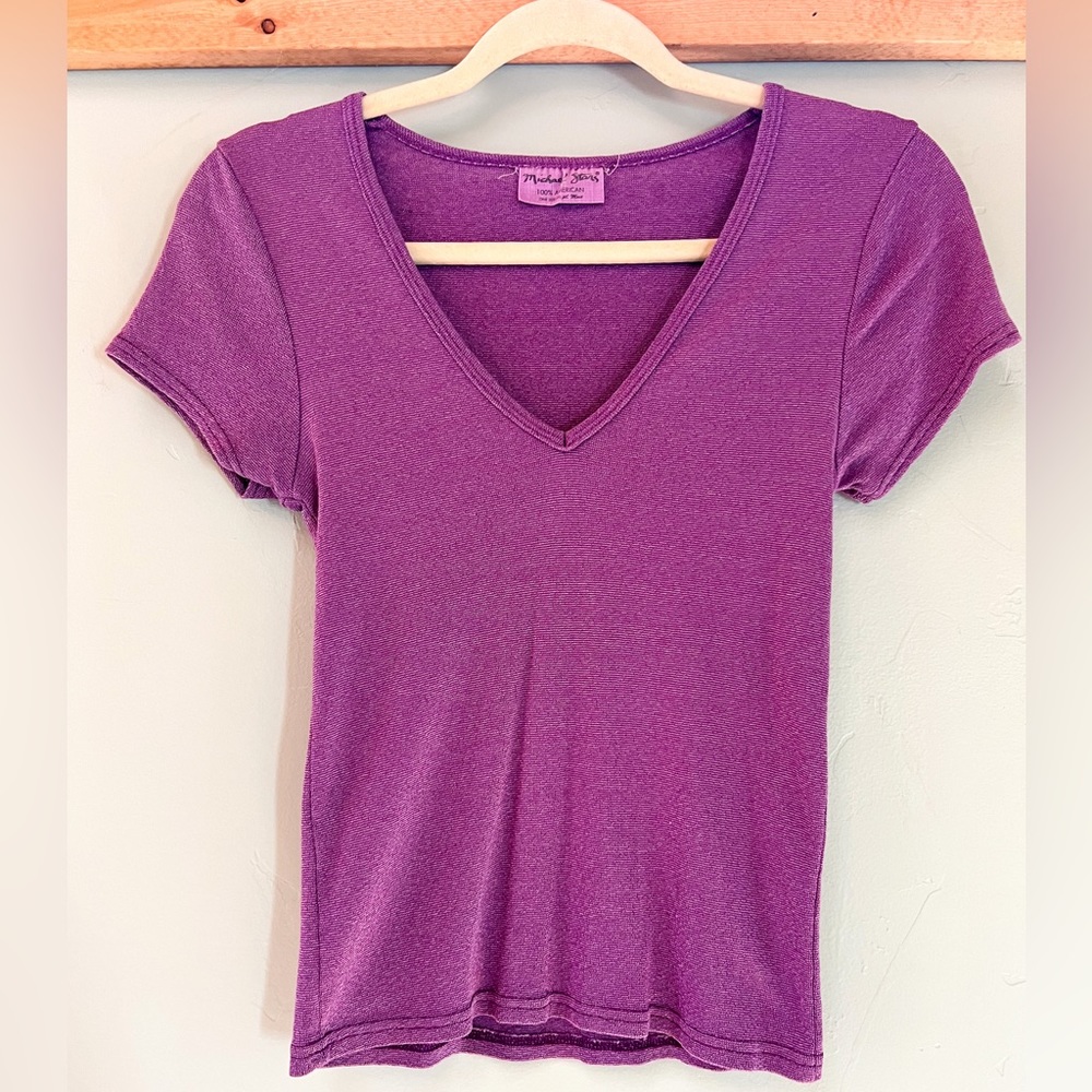 Michael Stars Purple Short Sleeve Tee